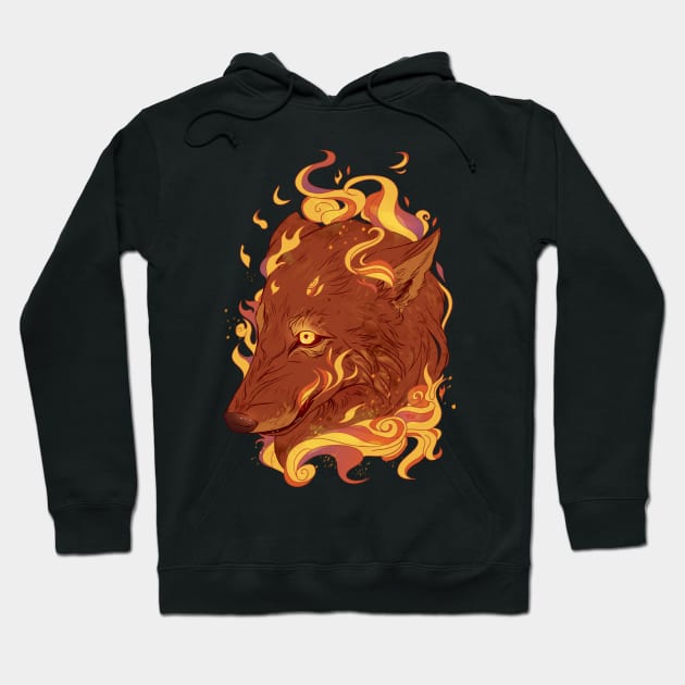 Fire Wolf Hoodie by RioBurton